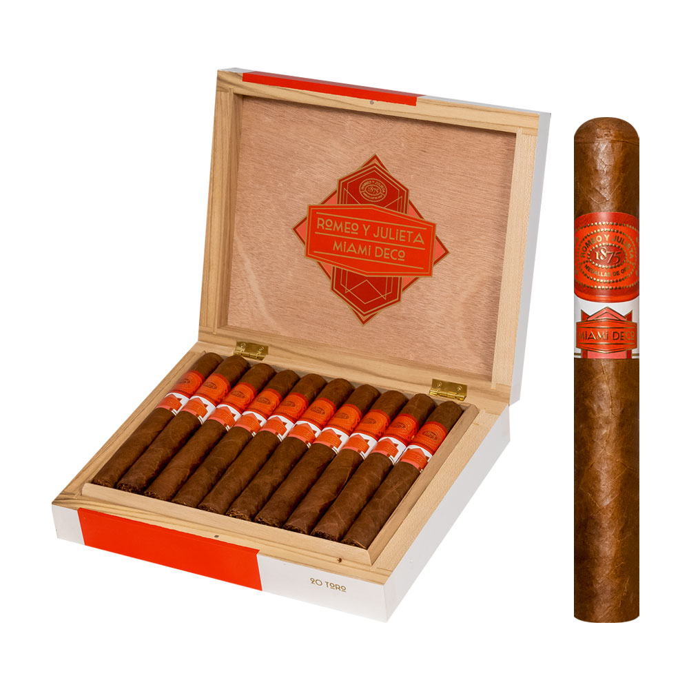 Add a BONUS BUY! Romeo y Julieta Miami Deco Churchill Box Of 20 ($212.00  value) for only $99.95 with box purchase of participating brands of Romeo y Julieta
*boxes 20 cigars or more, while supplies last