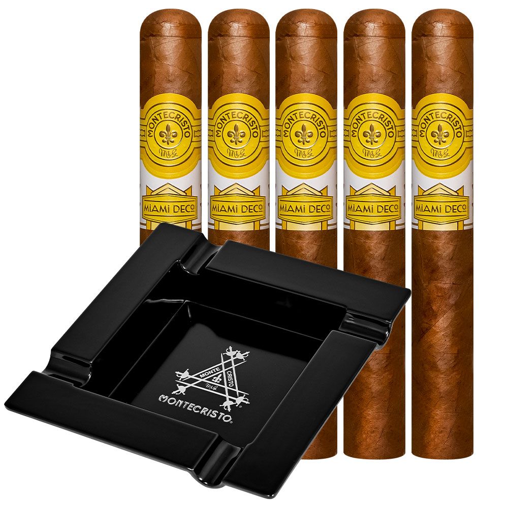 Add a Montecristo Miami Deco 5 pack and Ashtray ($115.00 value) for only $4.99 with box purchase of participating brands of Montecristo
*boxes 15 cigars or more, while supplies last