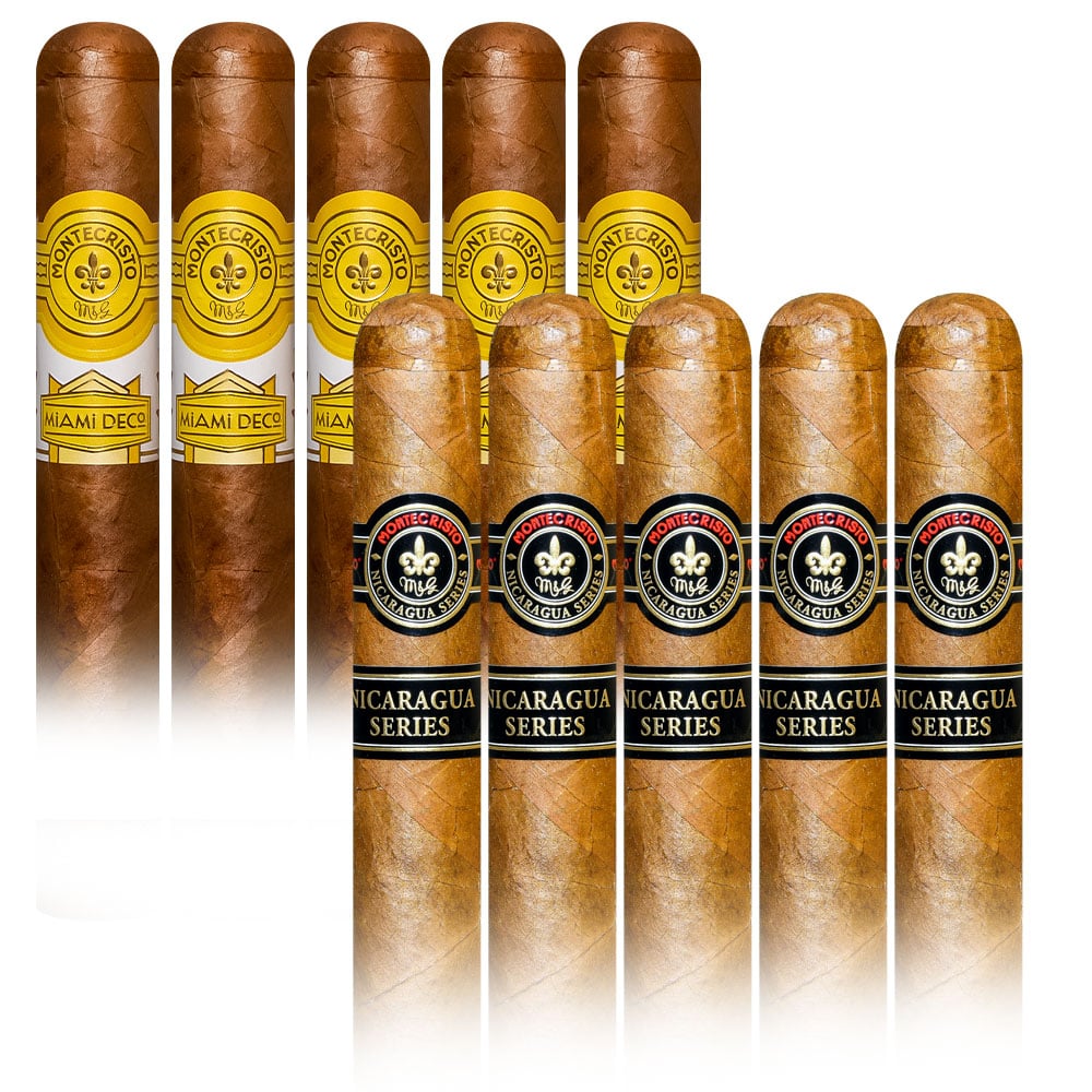 Add a Montecristo Miami Deco 5 pack and Montecristo Nicaragua 5 pack ($154.50 value) for only $9.99 with box purchase of participating brands of Montecristo
*boxes 15 cigars or more, while supplies last