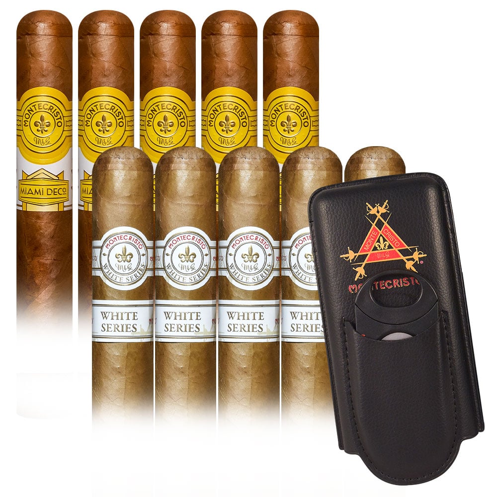 Add a Montecristo 10 Cigars and Cigar Case and Cutter Gift Set ($216.95 value) for only $14.99 with box purchase of participating brands of Montecristo
*boxes 15 cigars or more, while supplies last