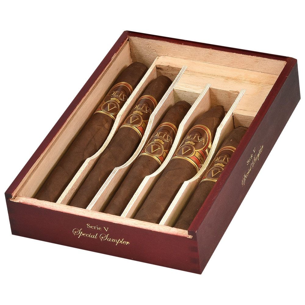 Add an Oliva Serie V Variety Sampler ($76.50 value) for only $4.99 with box purchase of participating brands of Oliva, Cain, Nub
*boxes 20 cigars or more, while supplies last