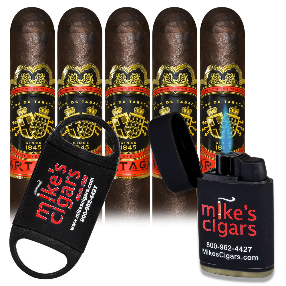 Add a Partagas Black Label 5 pack and Mike's Cigars Lighter and Cutter ($70.50 value) for only $4.99 with box purchase of participating brands of Partagas
*boxes 20 cigars or more, while supplies last