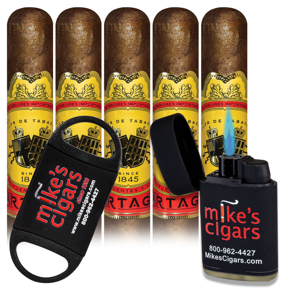 Add a Partagas Naturales 5 pack and Mike's Lighter and Cutter ($70.50 value) for only $4.99 with box purchase of participating brands of Partagas
*boxes 20 cigars or more, while supplies last