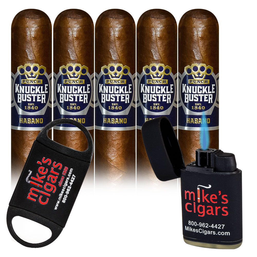 Add a Punch Knuckle Buster 5 pack and Mike's Lighter and Cutter ($50.50 value) for only $4.99 with box purchase of participating brands of Punch
*boxes 20 cigars or more, while supplies last