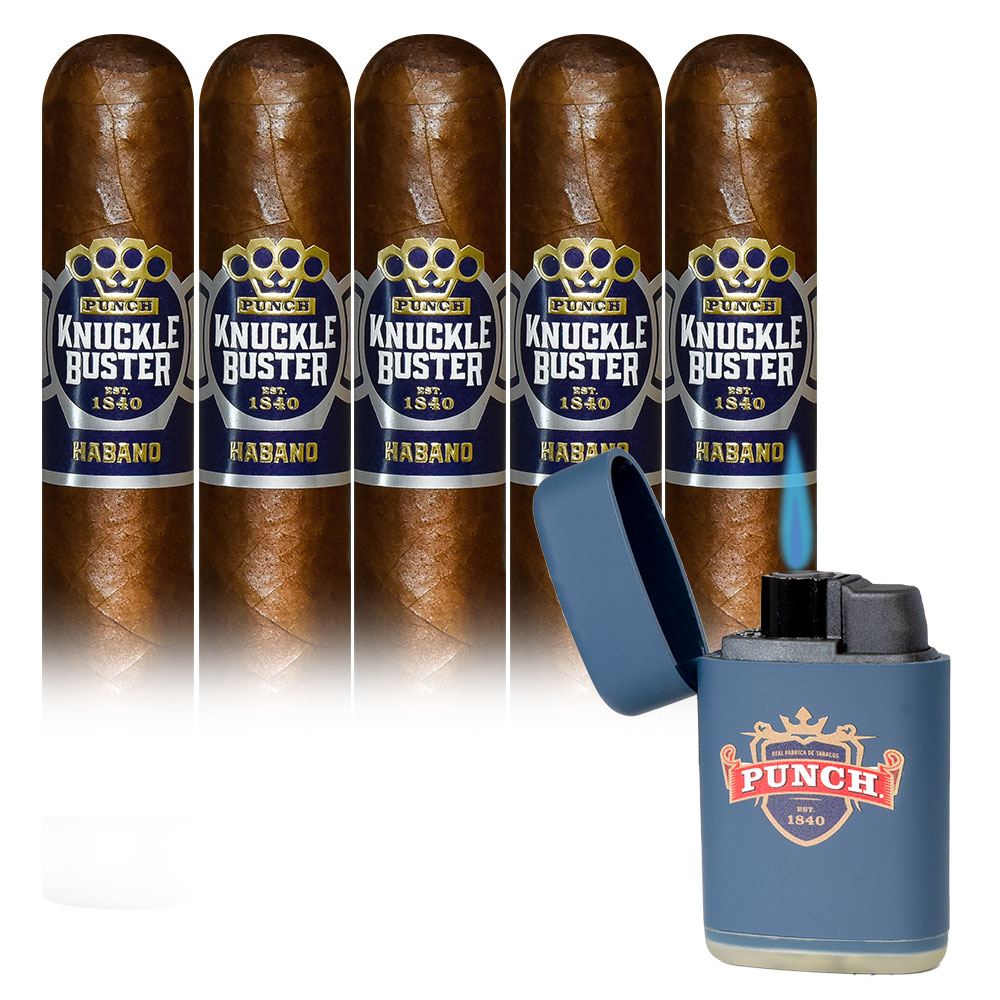 Add a Punch Knuckle Buster 5 pack and Spark Lighter ($50.50 value) for only $4.99 with box purchase of participating brands of Punch
*boxes 20 cigars or more, while supplies last