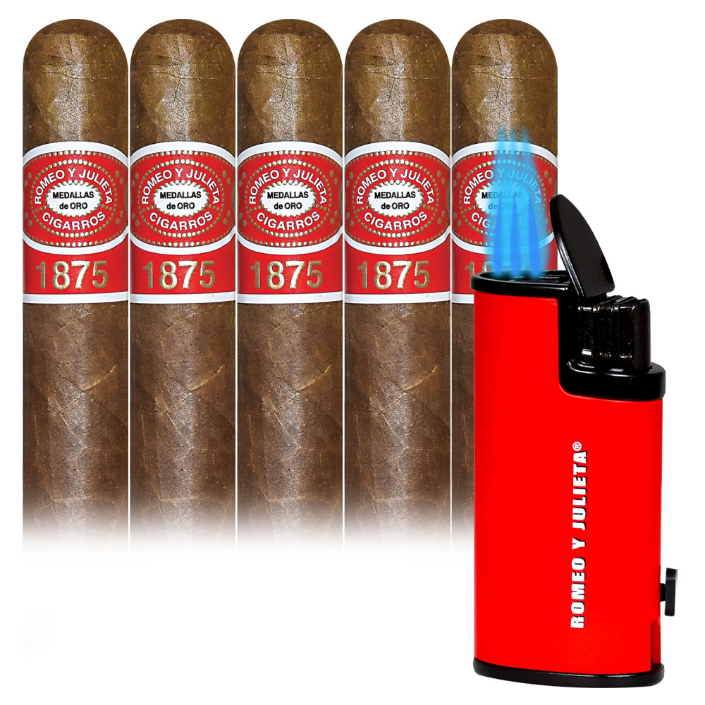Add a Romeo Y Julieta 1875 5 pack and Warrior Triple Torch Lighter ($68.25 value) for only $4.99 with box purchase of participating brands of Romeo y Julieta
*boxes 20 cigars or more, while supplies last