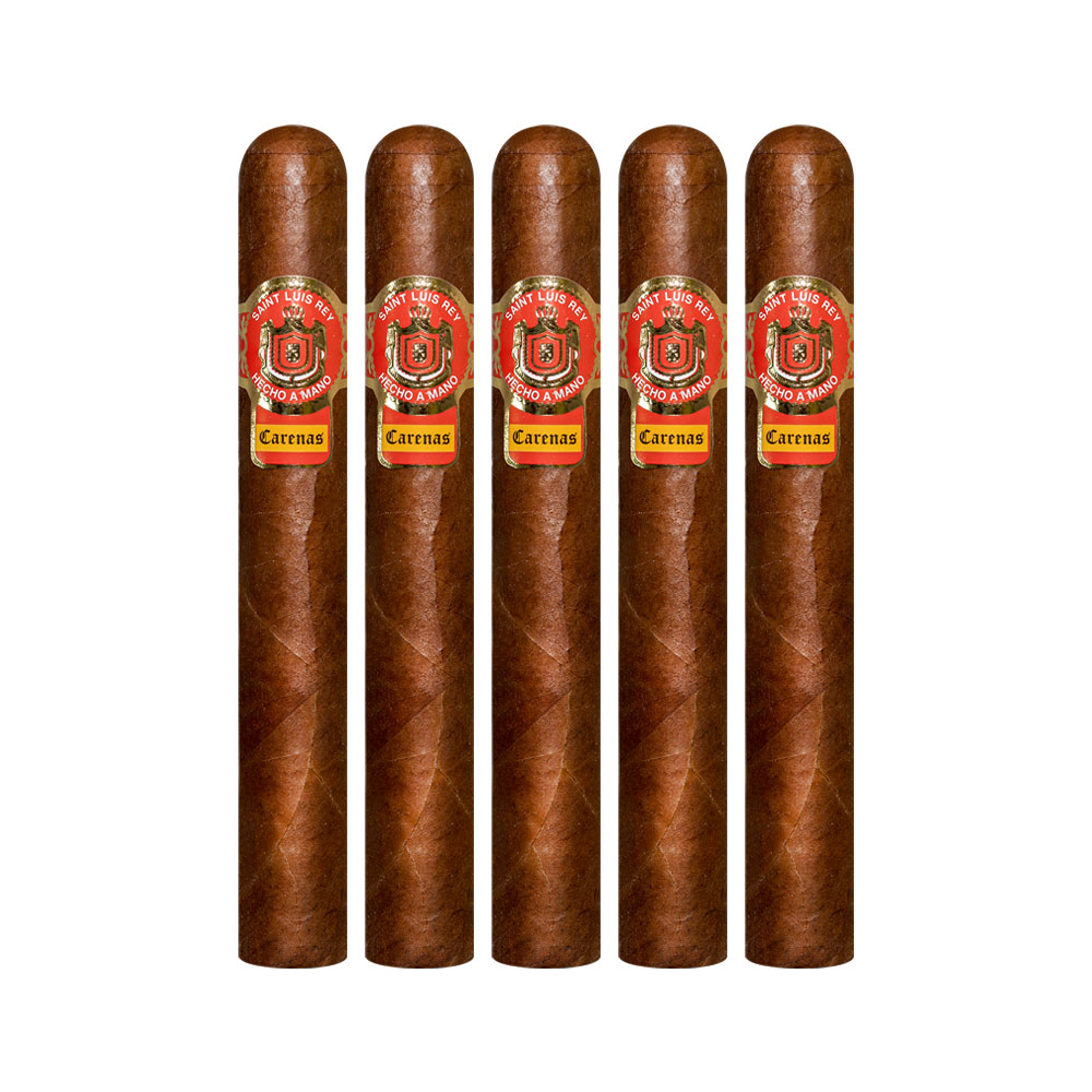 Add a Saint Luis Rey Carenas 5 Pack ($48.75 value) for only $4.99 with box purchase of participating brands of Don Diego, Gispert, Gispert Intenso, Juan Lopez, Omar Ortez, Por Larranaga, Quintero, Saint Luis Rey
*boxes 20 cigars or more, while supplies last